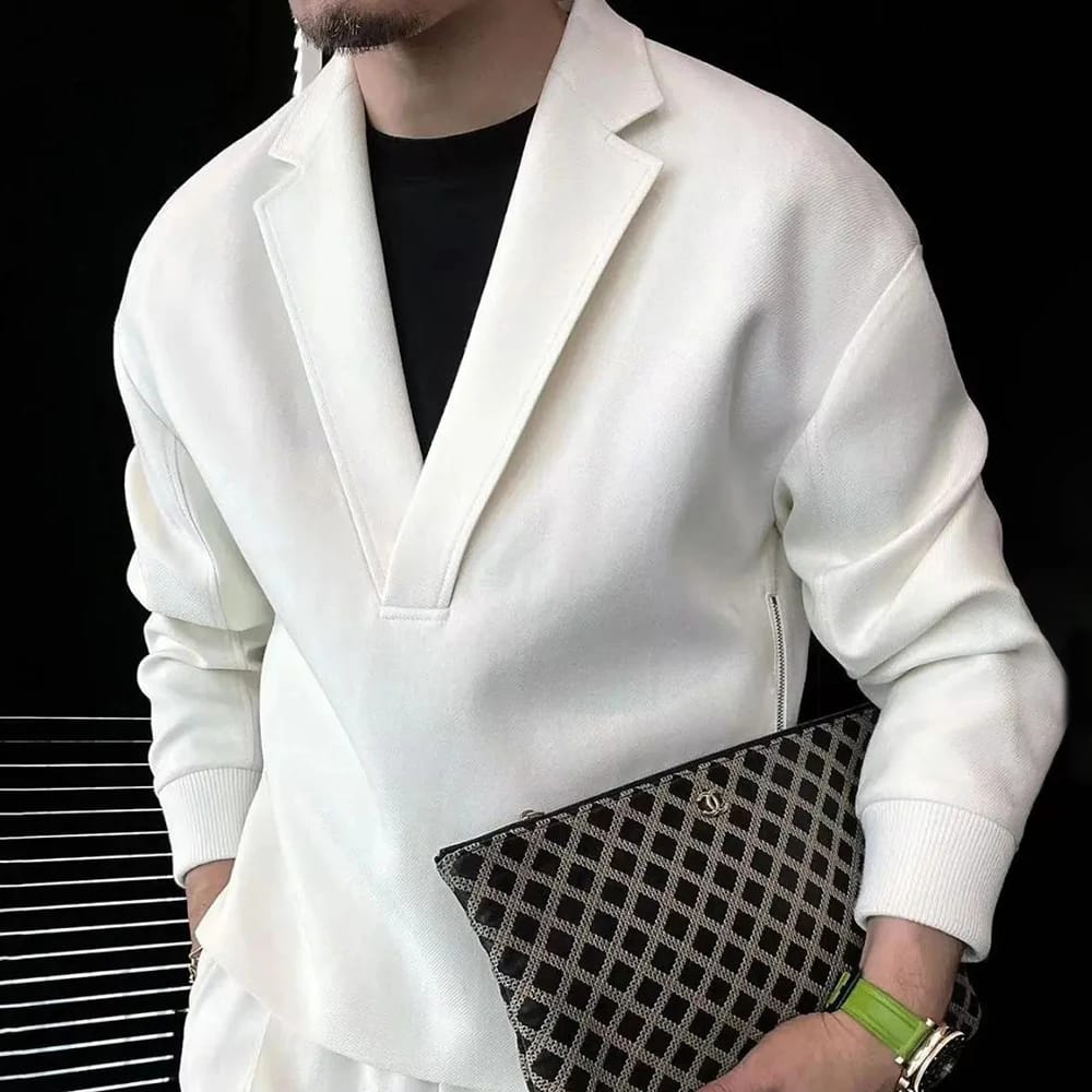 Retro Style Coat collar shirts- White