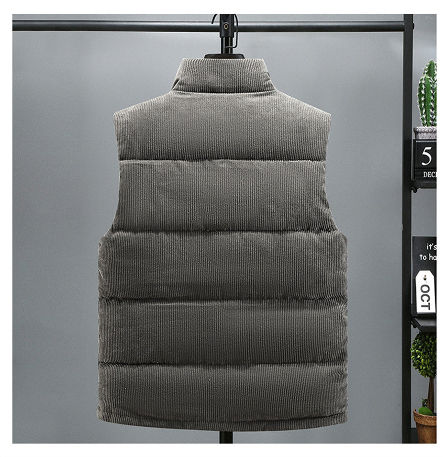 Retro Style Vest Jacket Sleeveless- Gray