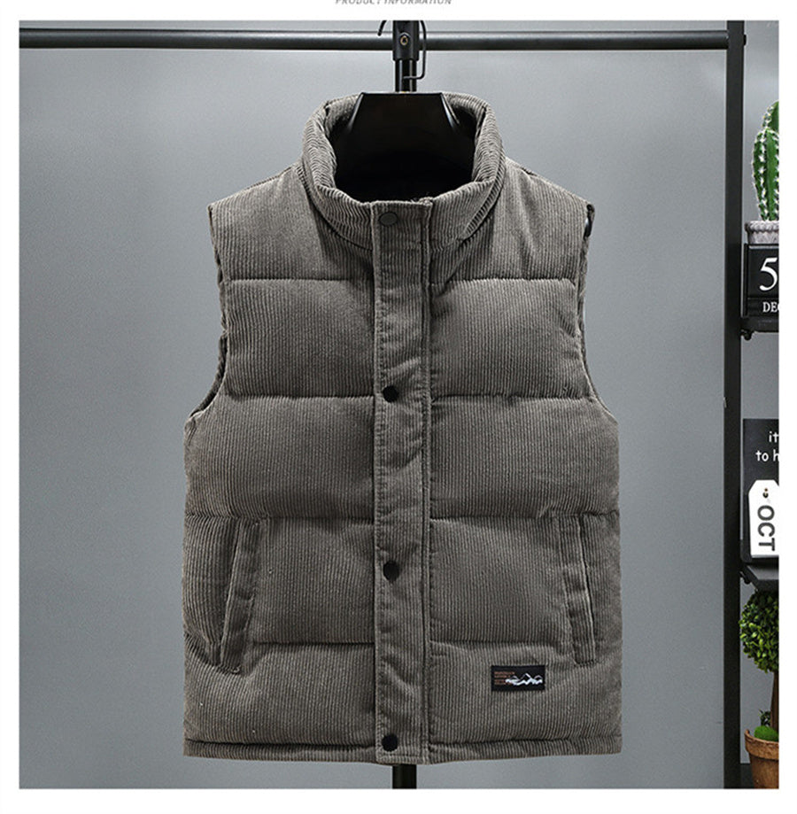 Retro Style Vest Jacket Sleeveless- Gray