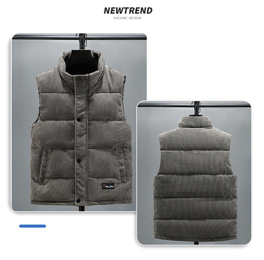 Retro Style Vest Jacket Sleeveless- Gray