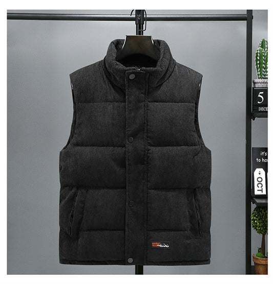 Retro Style Vest Jacket Sleeveless- Black