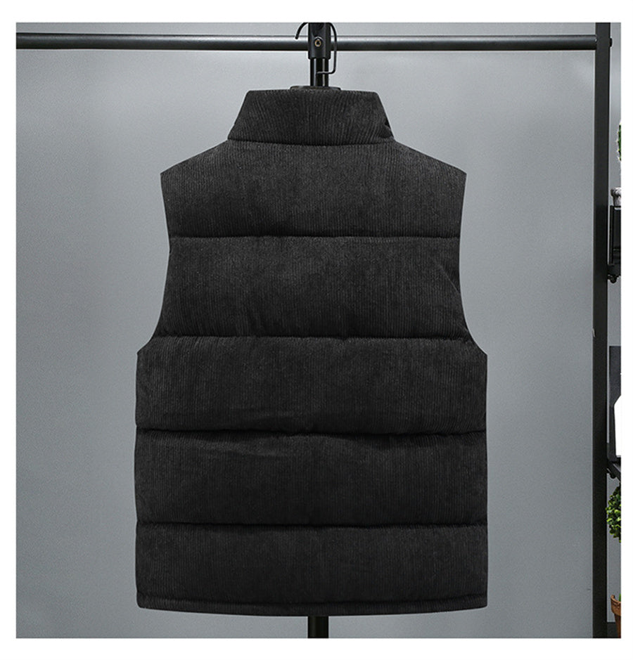 Retro Style Vest Jacket Sleeveless- Black