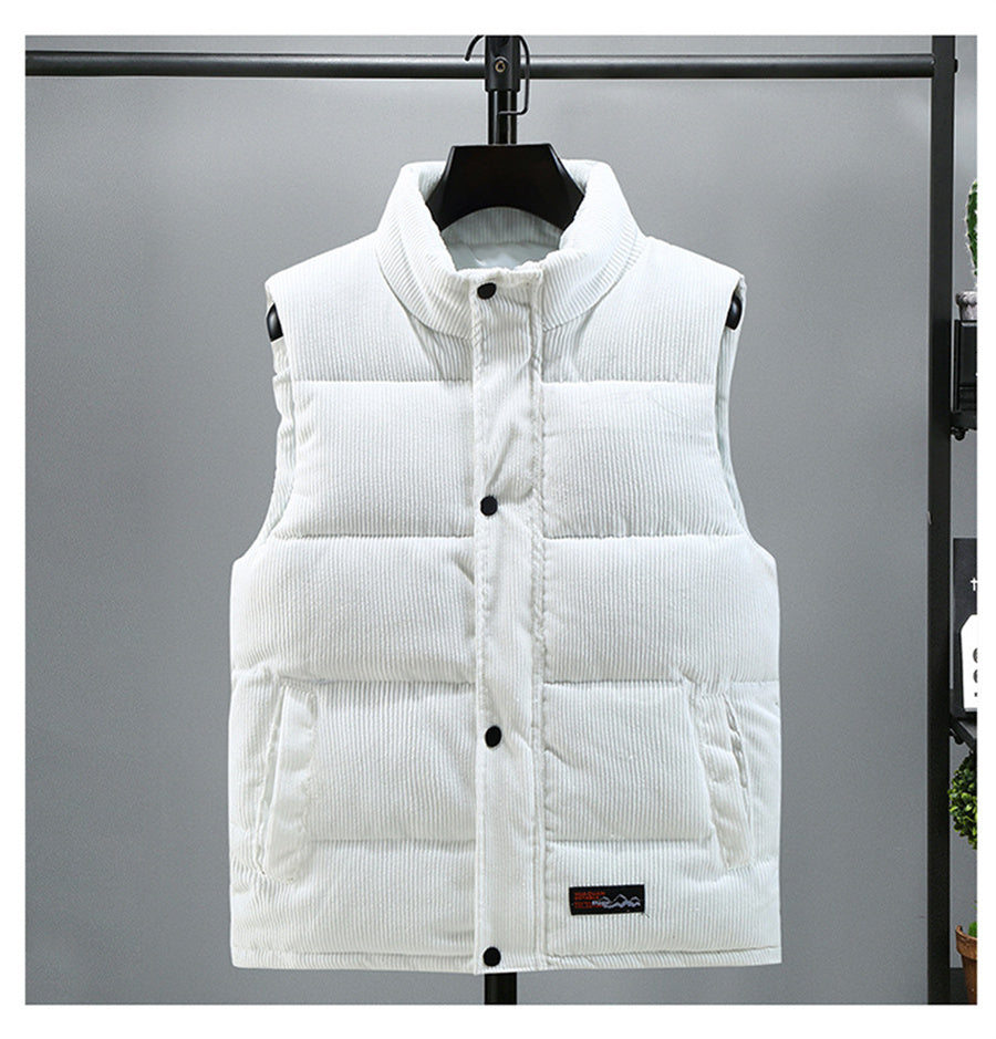 Retro Style Vest Jacket Sleeveless- White