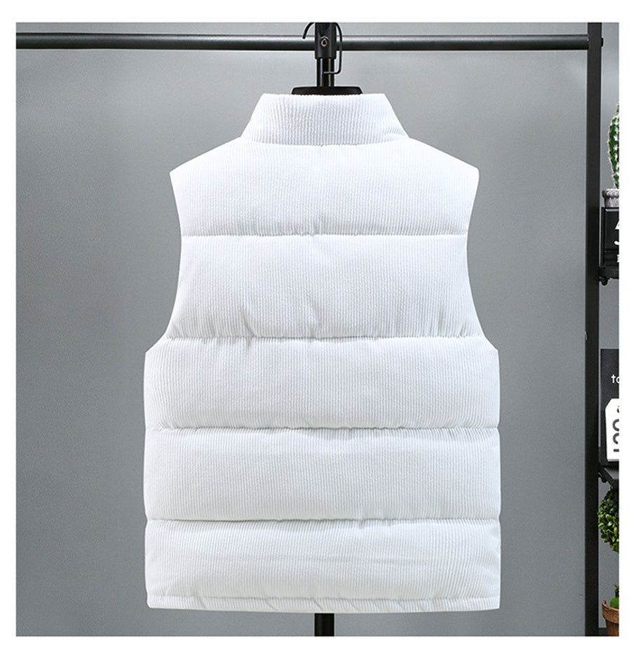 Retro Style Vest Jacket Sleeveless- White