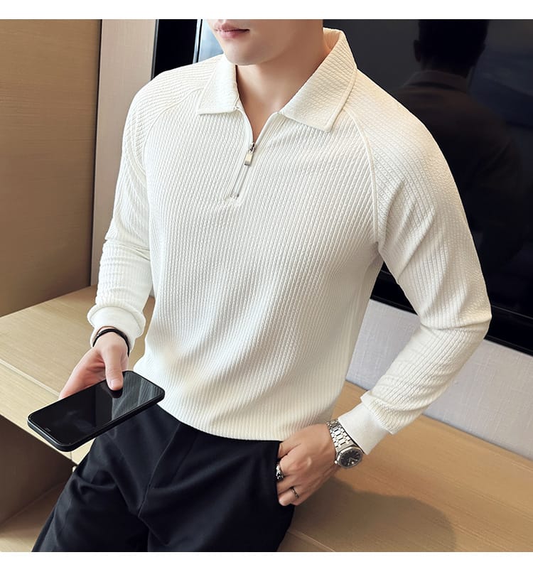 American Style polo shirt (Full Sleeve) - White