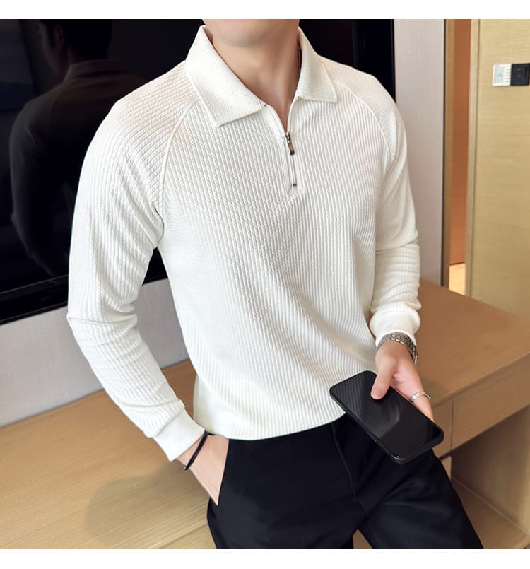 American Style polo shirt (Full Sleeve) - White