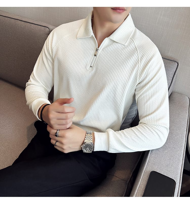 American Style polo shirt (Full Sleeve) - White