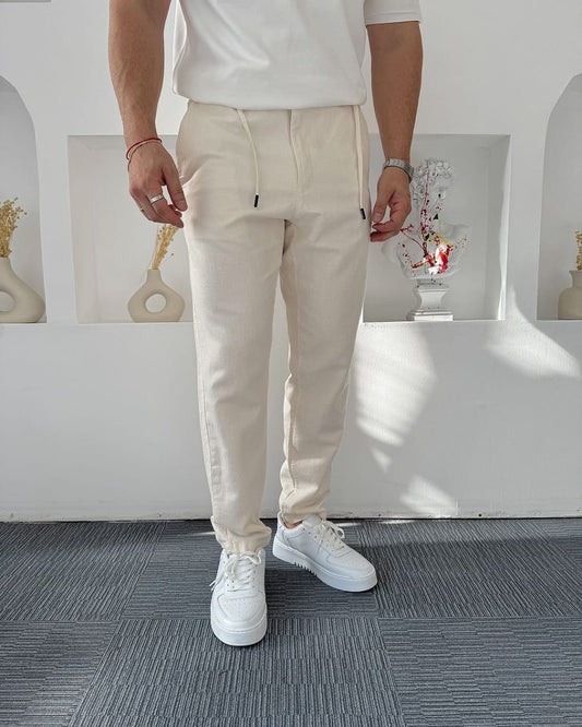 Irish linen trouser pants-Beige