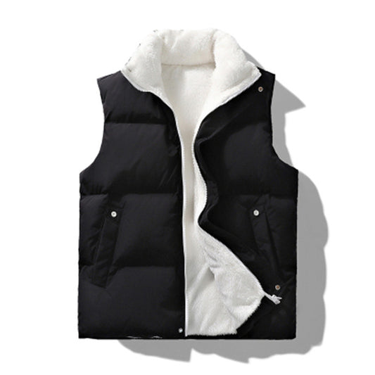 Waistcoat Style Thick Jacket Sleeveless (Furr Inner) - Black