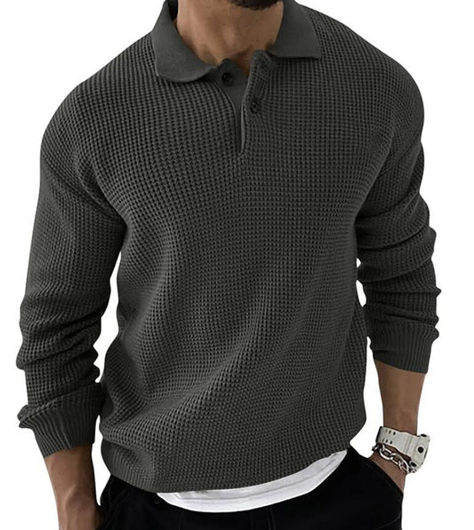 Thermal polo shirt (Full Sleeve) - Dark Grey