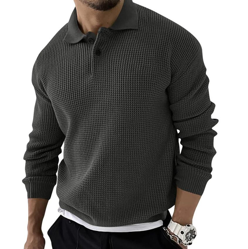 Thermal polo shirt (Full Sleeve) - Dark Grey