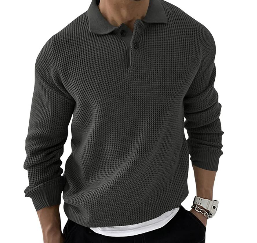 Thermal polo shirt (Full Sleeve) - Dark Grey