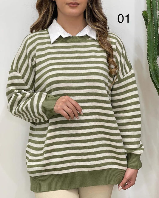 Women Sweatshirts-Green Lining