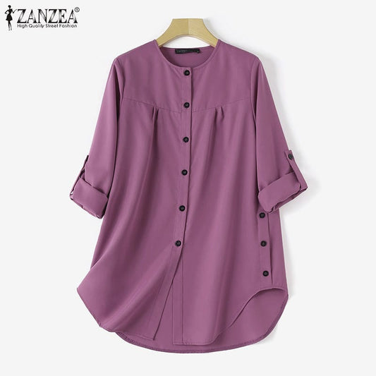 O Neck Shirt for Girls- Purple