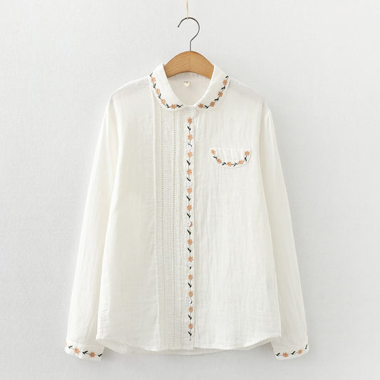 Floral Embroidered Top (White)