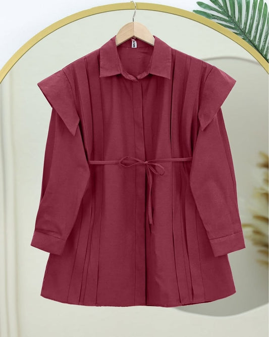Poplin Shirt (Maroon)