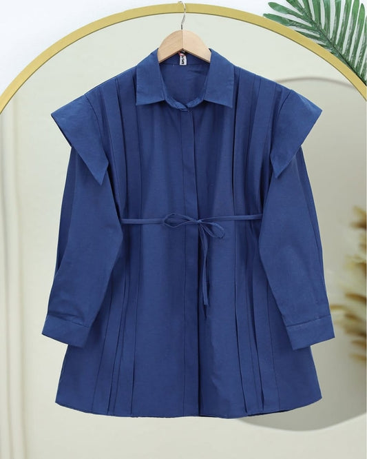 Poplin Shirt (Navy Blue)