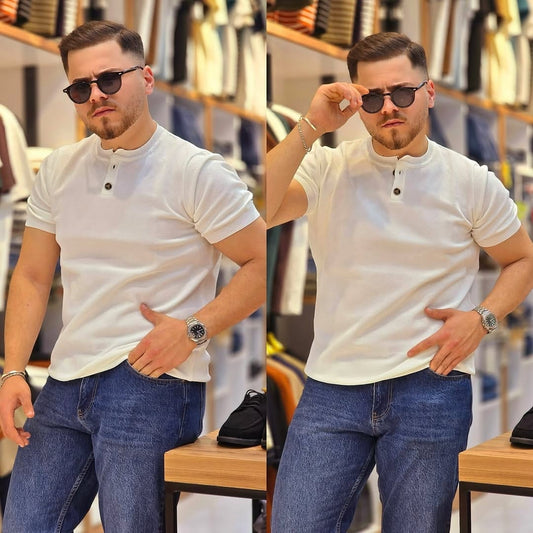 Turkish round neck shirt (White)
