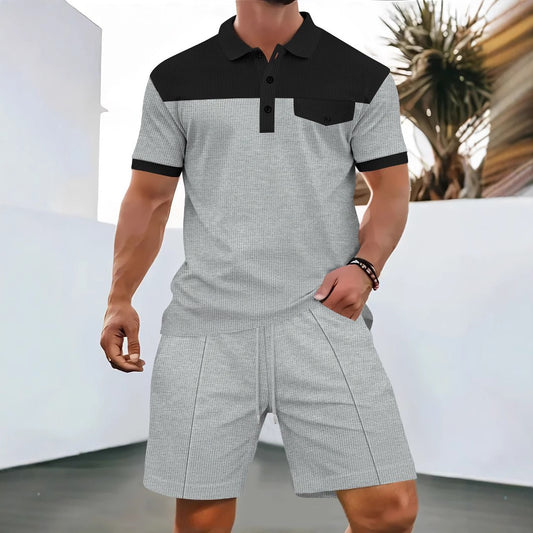 Scot Waffle shorts tracksuit (Grey)