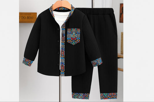 Sindhi Tracksuit for kids & boys (black)