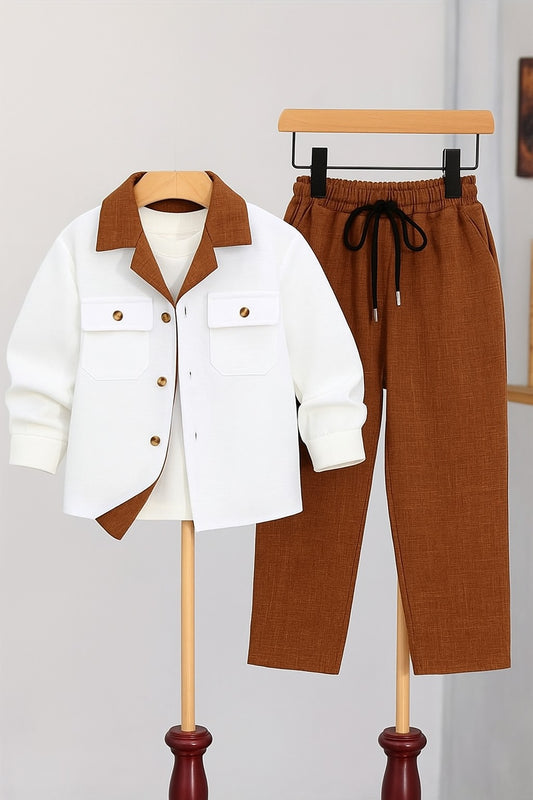 Miami style Tracksuit for kids & boys (Brown)