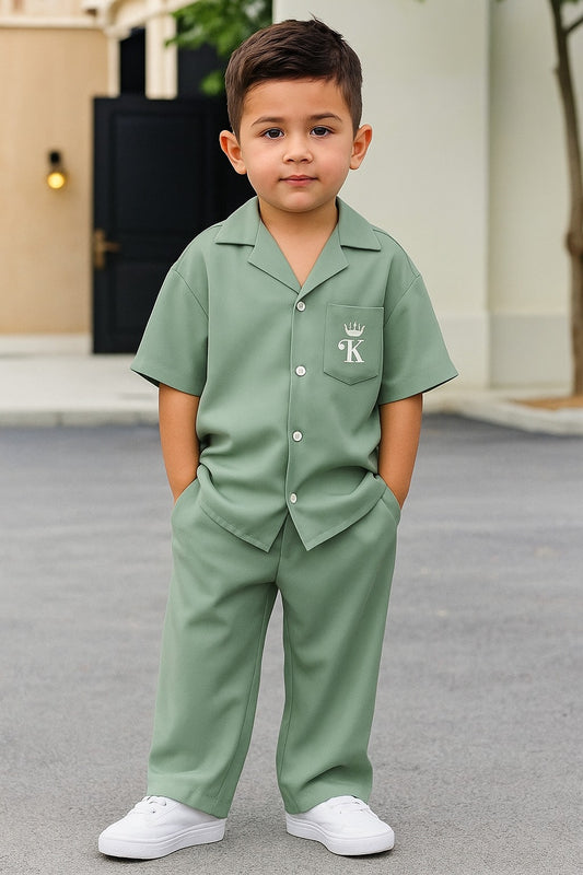 King printed tracksuit for kids & boys (Green)