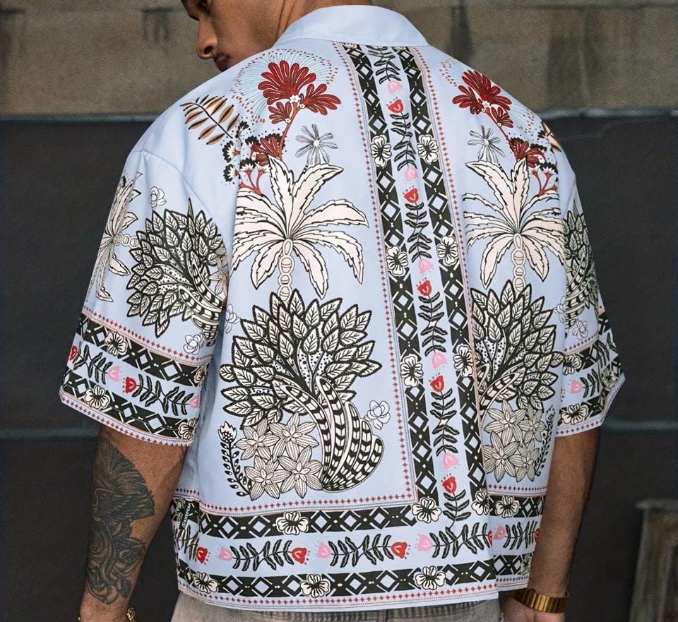 Columbus printed shirt (Light Blue)