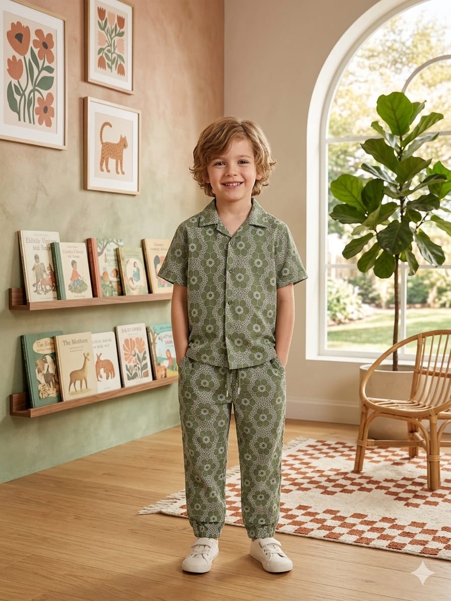 Olive Bloom Co-ord Set