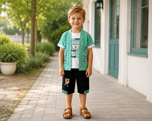 Boys Trendy Casual Wear (Sky Blue)