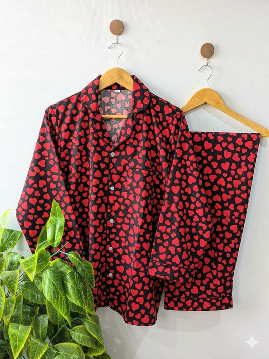 Heartbeat Satin Pajama Set