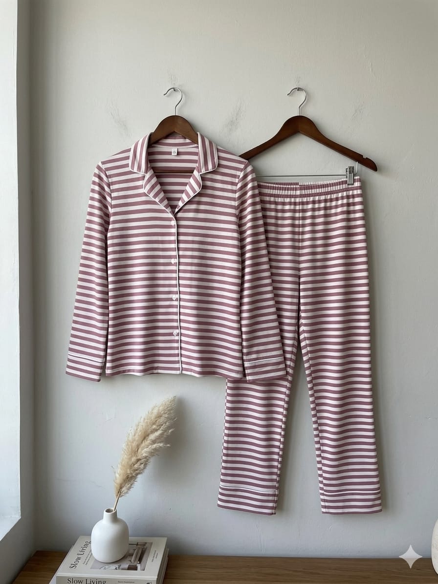 Button-Down pajama Set (Pink)