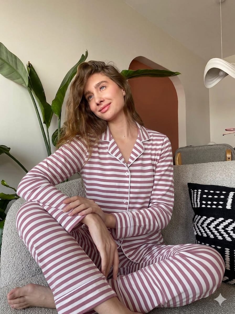 Button-Down pajama Set (Pink)