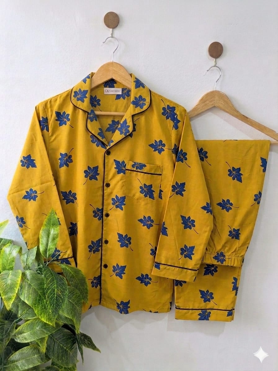 Saffron Maple pajama Set (Mustard)