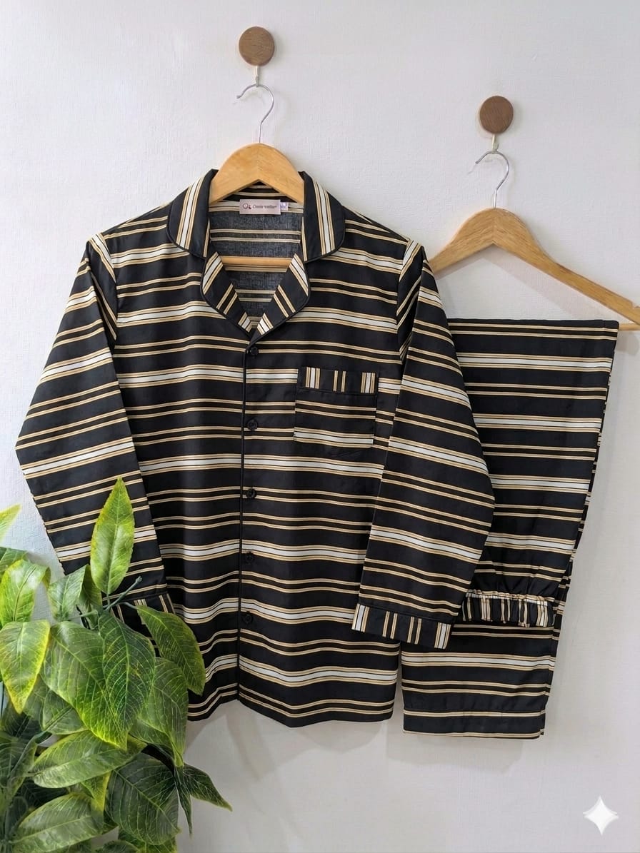 Button-Down pajama Set (Black)