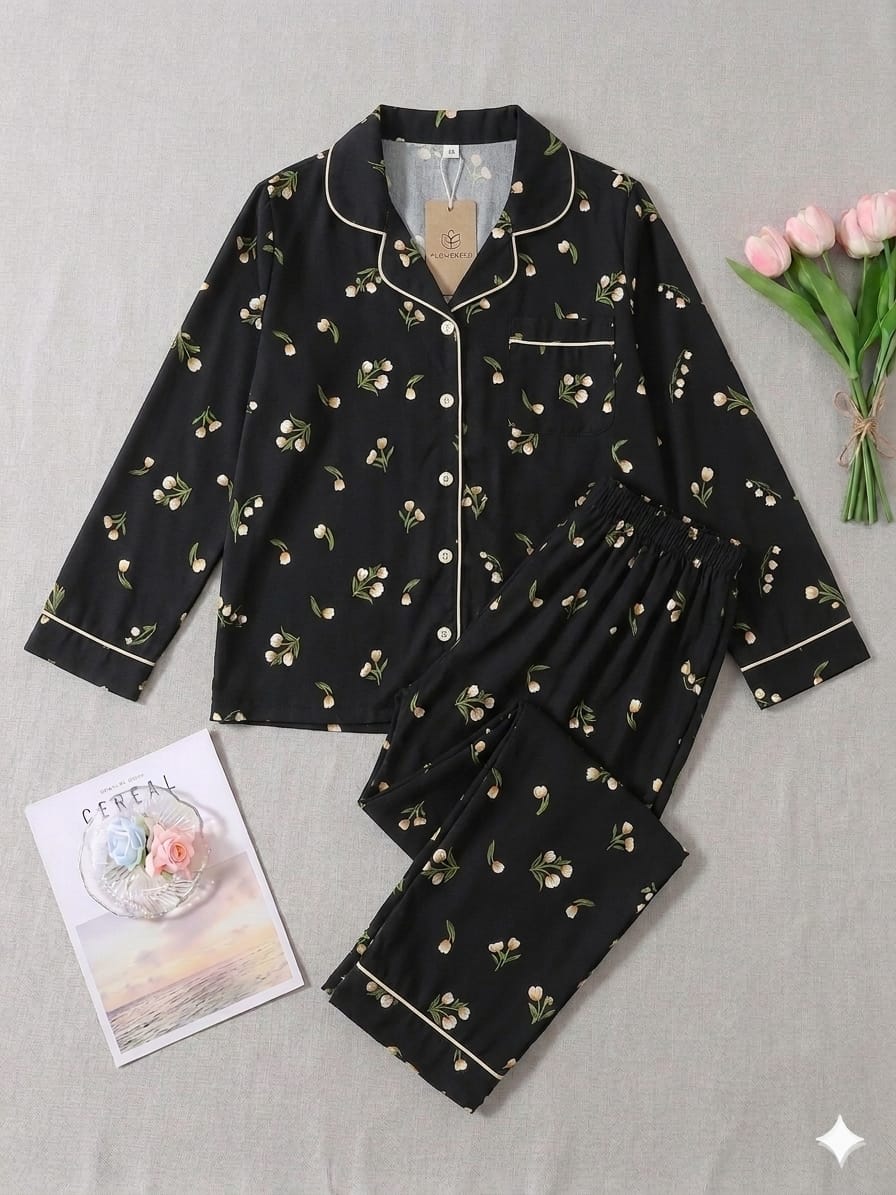 Black Garden pajama Set