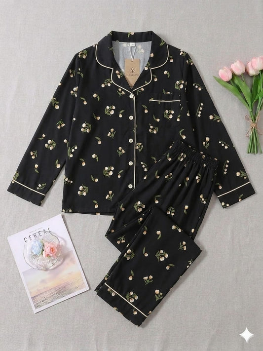 Black Garden pajama Set