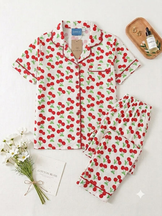 Rosy Cherry Pajama Set