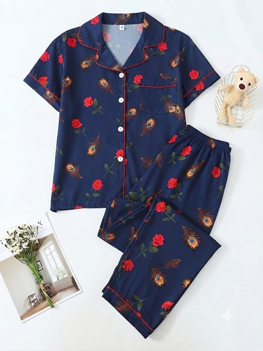 Peacock Pajama set (Half Sleeve)