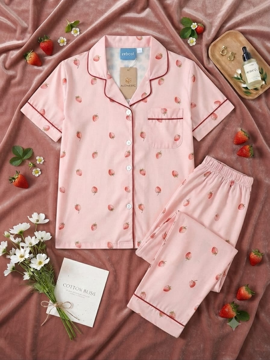 Strawberry pajama set (Half Sleeves)