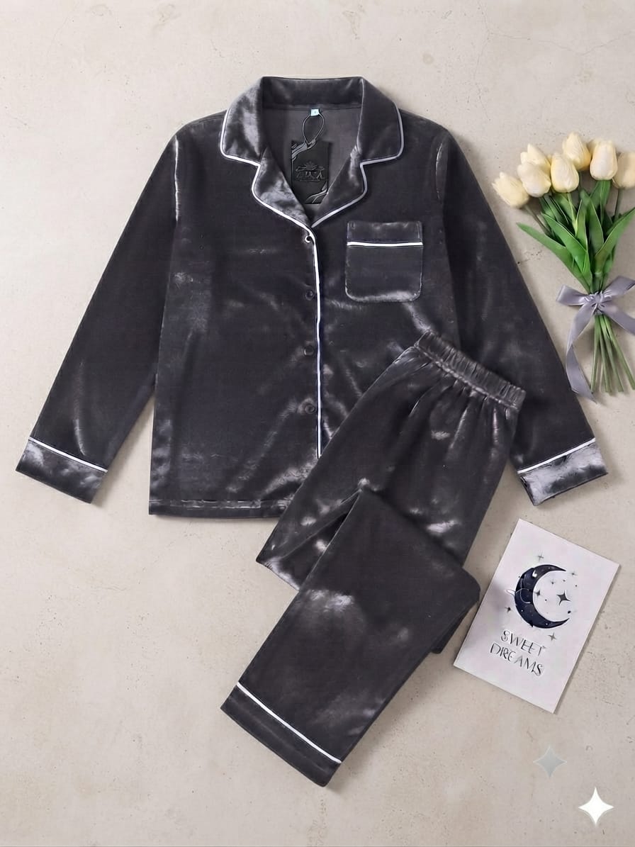 Royal Comfort Pajama Set (Grey)