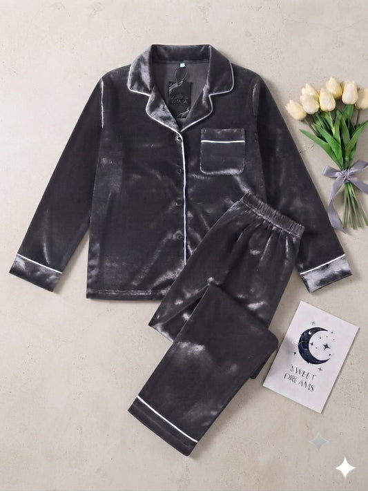 Royal Comfort Pajama Set (Grey)