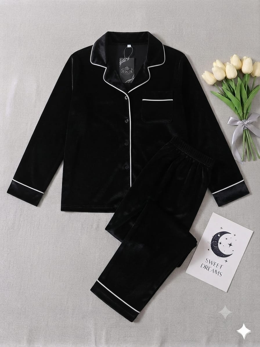 Royal Comfort Pajama Set (Black)