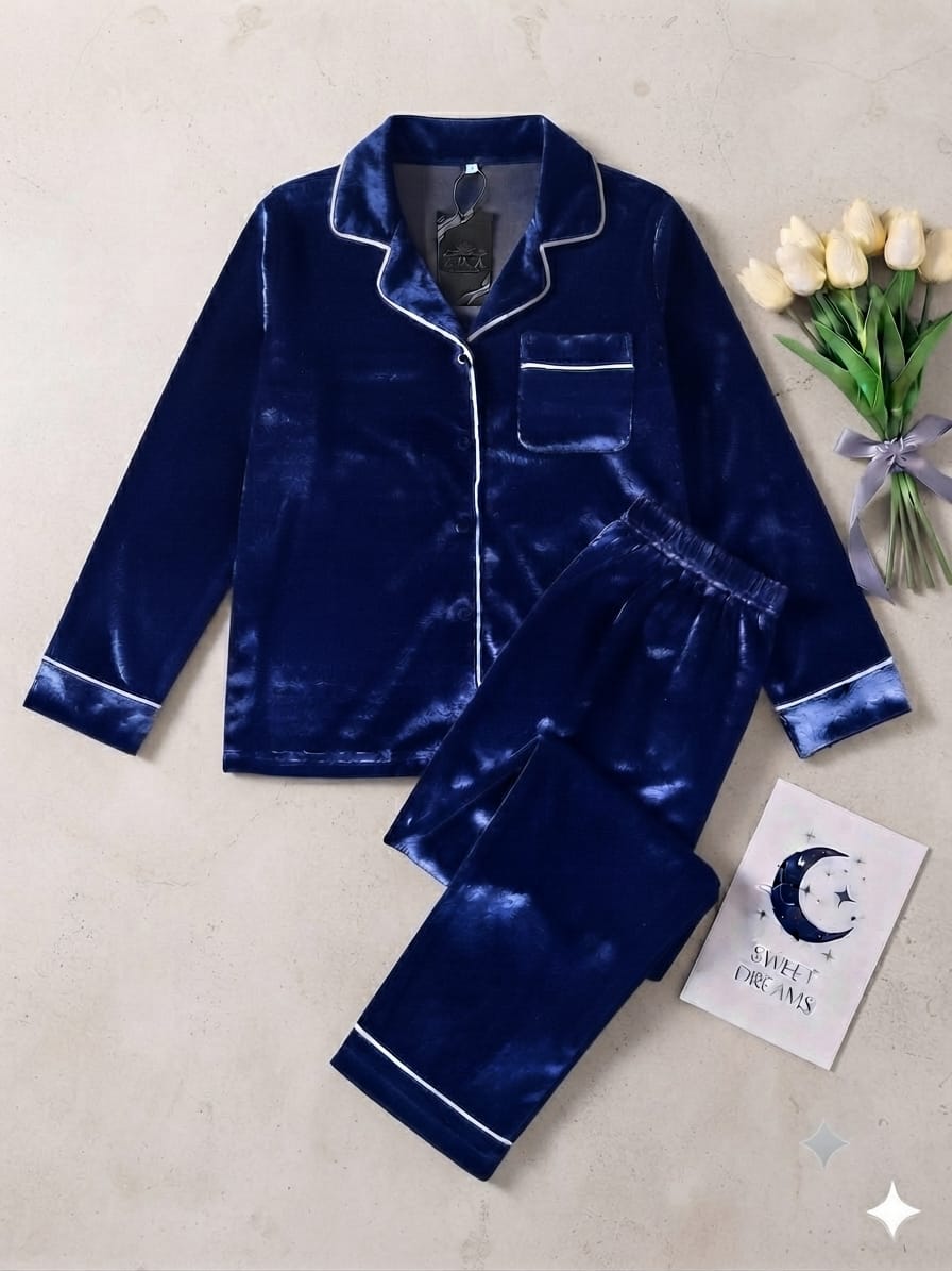 Royal Comfort Pajama Set (Blue)