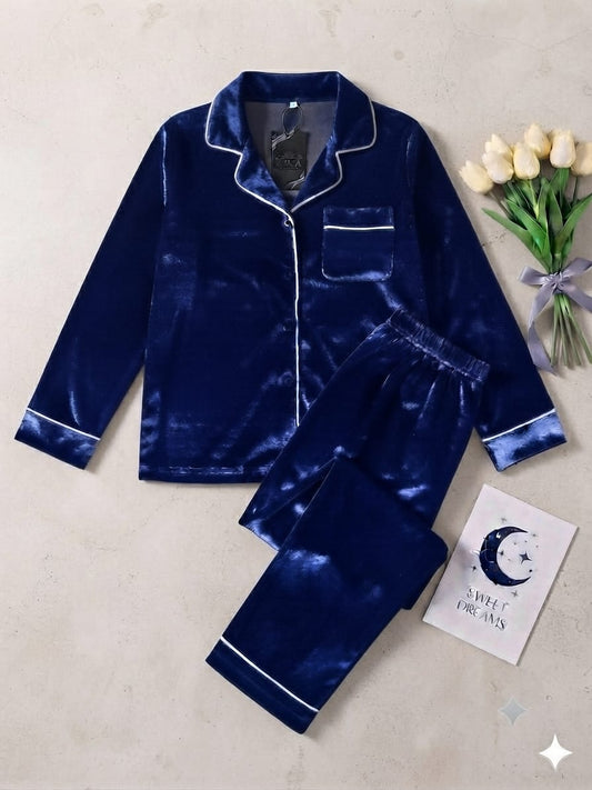 Royal Comfort Pajama Set (Blue)
