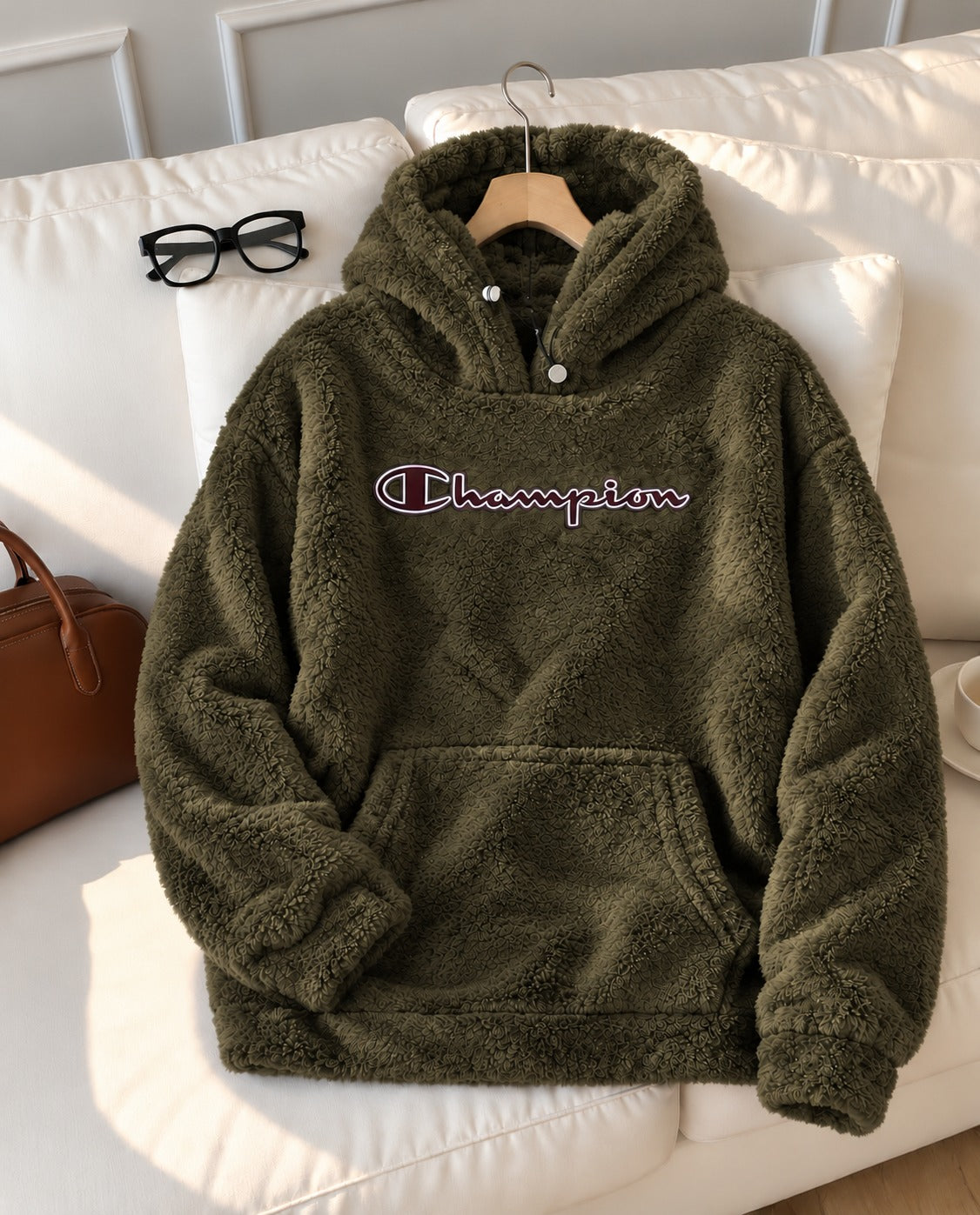 Champion sherpa jacket for ladies (Olive Green)