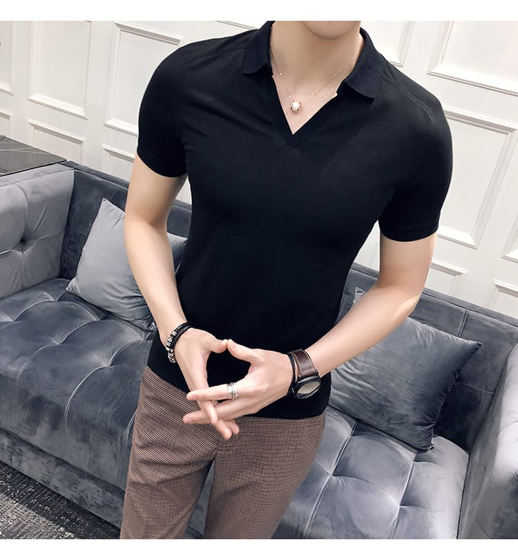 Knitted polo- Black