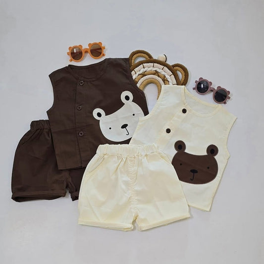 Sleeveless bear 2 piece set