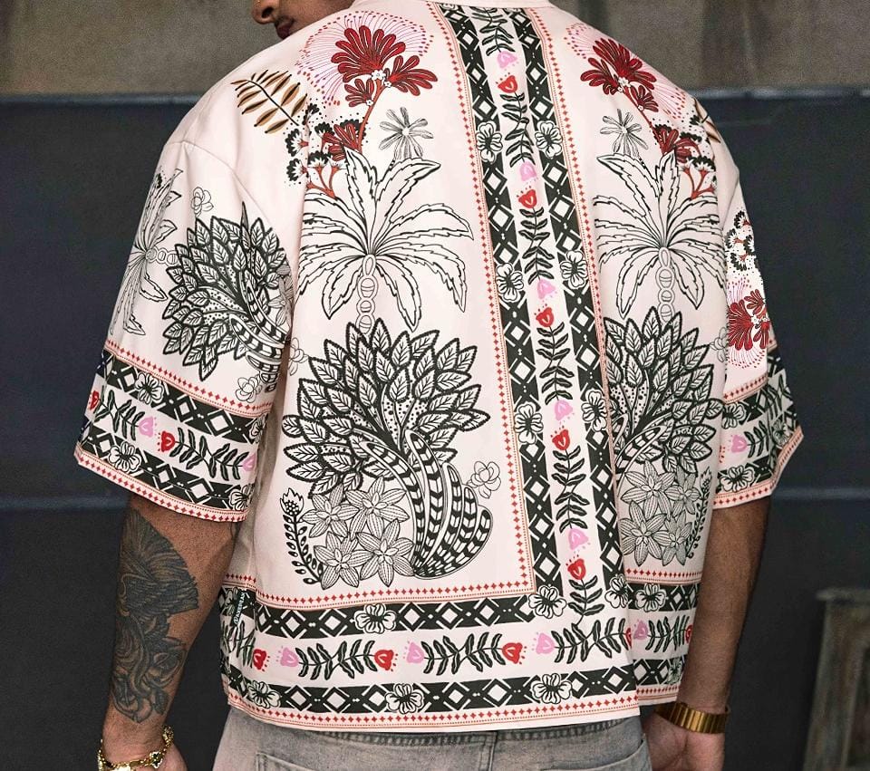 Columbus printed shirt (Pearl White)