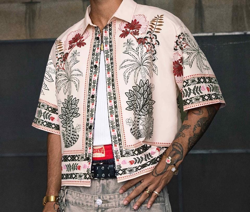 Columbus printed shirt (Pearl White)
