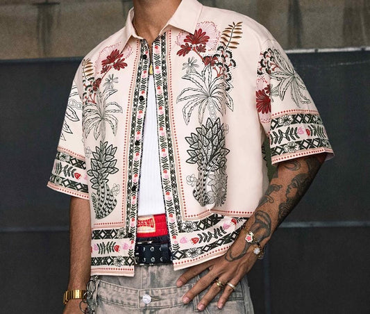 Columbus printed shirt (Pearl White)